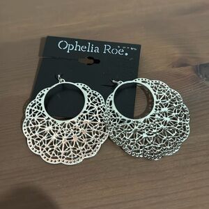Ophelia Roe silver tone dangle earrings